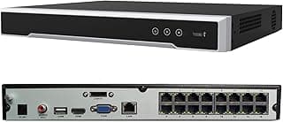 DS-7616NI-Q2/16P 4K NVR 16 Channel 16-ch 16 PoE Network Video Recorder Work with 8MP/6MP/5MP/4MP IP Camera, suppport up to 8TB Hard Drive (HDD not Include)