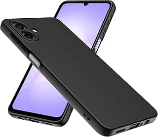 جراب سيليكون ممتاز لهاتف سامسونج Galaxy A07، حماية ضد الصدمات، بطانة مايكروفايبر ناعمة، ملمس مطفي مضاد للبصمات، تصميم لحماية الكاميرا - أسود
