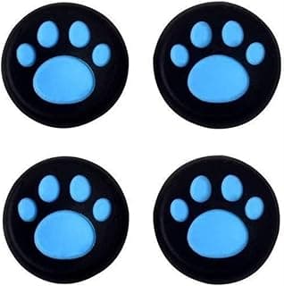 4 Pcs for PS4 PS3 PS2 Xbox 360 ONE Controller Rubber Silicone Cap Thumbstick Thumb Stick X Cover Case Skin Joystick Grip Grips (Black Blue)