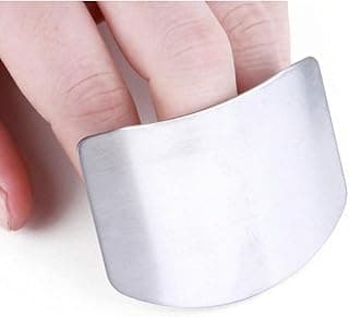 Stainless Steel Finger Protector Knife Slice Cutting chop Shield Safe Protection Hand Guard Knife Slice Cutting Chop Shield1 Piece, Silver
