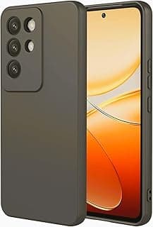 For Realme C85 Liquid Silicone Case Padded Inside with Camera Protection (Dark Charcoal)