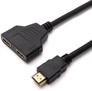 Z1010 كابل محول مقسم HDMI من زونيك، مدخل 1 في 2 مخرج، ذكر الى انثى ثنائي الاتجاه لتلفزيون عالي الدقة الكمبيوتر بلاي ستايشن 4 5 Xbox شاشة عرض طول 30 سم اسود