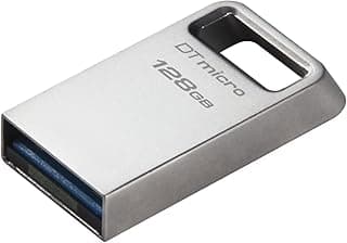 ذاكرة فلاش Micro USB داتا ترافيلر بسعة 128 جيجابايت من كينجستون | تصميم معدني صغير للغاية | USB 3.2 الجيل الأول | سرعات تصل إلى 200 ميجابايت/ثانية | DTMC3G2/128GB