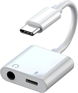محول USB C إلى 3.5mm لسماعة الرأس، محول 2 في 1 AUX صوت وشحن PD لهواتف ابل iPhone 16 Pro/Max/Plus/15، ابل iPad Pro Air 5 4، سامسونج Flip Fold S24 S23 Ultra/Plus/FE، جوجل Pixel 9/Pro/8