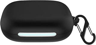 جراب سيليكون لسماعات Anker Soundcore AeroFit 2، غطاء حماية مقاوم للصدمات مع ميدالية (اسود)