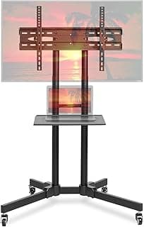 حامل شاشة متحرك بعجلات للشاشات من 32 إلى 65 بوصة، متوافق مع بلازما، LED، LCD، OLED
