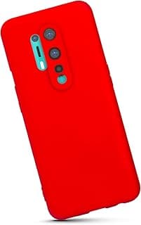 جراب سيليكون خلفي ملون لـ Oneplus 8 Pro، حماية للكاميرا من الصدمات من مادة TPU متوافق مع Oneplus 8 Pro (6.78 بوصة) (أحمر)