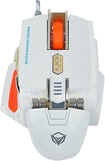 ميشن M975 - ماوس USB بسلك للالعاب (2000 DPI) للكمبيوتر و اللاب توب - ابيض