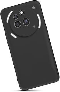For Nothing Phone 3a Pro Silicone Back Color Cover,Camera Protection From Shocks From TPU Compatible For Nothing Phone 3a Pro (6.77") (Black)