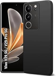 جراب متوافق مع Vivo V29 - غطاء سيليكون TPU ناعم ونحيف للحماية - اسود