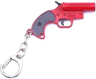 Keychain Gun Miniature Red PUBG Pistol Gun Model Keychain Pendant 1pc 82.5mm Size