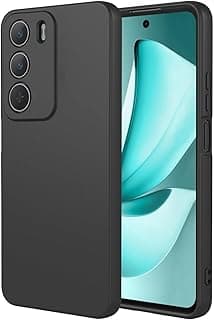 Silicone Case for Realme C71 4G, Ultra Slim Shockproof TPU Cover, Stylish and Simple Case with Anti-Scratch Microfiber Texture (Black)