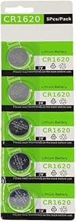 بطارية زر ليثيوم CR-1620 3 فولت CR1620 عبوة من 5 بطاريات، الليثيوم.