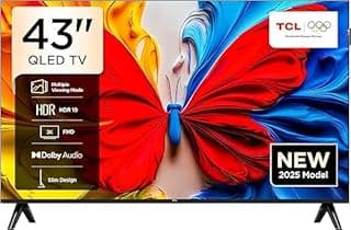 تلفزيون FHD 43S5K ذكي 43 بوصة بتقنية HDR10 بنظام جوجل تي في مع تقنية صوت دولبي، وضع اللعب، عناية متعددة للعين مع تصميم رفيع (إصدار 2025) من تي سي ال