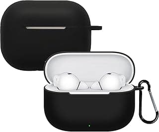 Silicone Case Compatible with HUAWEI FreeBuds SE 4 ANC Earbuds, Soft Silicone Protective Case Cover, Shockproof Sleeve with Carabiner (Black)