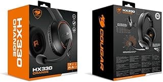 HX330 over-ear Gaming Headset, Black/Orange, with 9.7mm Microphone