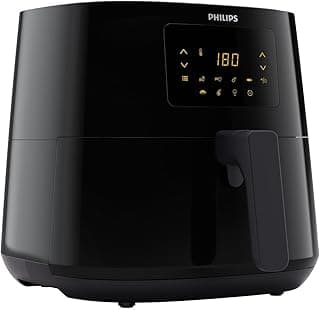 قلاية هوائية Versuni Philips Essential XL سعة 1.2KG، سعة 6.2 لتر، شاشة ديجيتال، اسود – ضمان دولي – HD9270/90