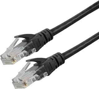كابل إنترنت KM Technology CAT6 RJ45 طول 15 متر، سرعة 1 جيجابت، للألعاب والشبكات المنزلية - لون أسود