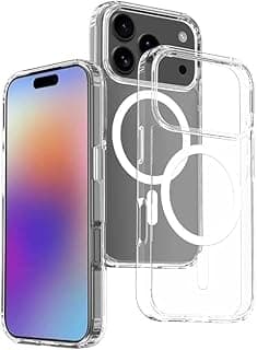 Hybrid plastic Case Compatible with iPhone, Soft TPU + Hard PC Back Shockproof Protective Cover, Air Cushion Technology r Back Slim Anti-Scratch Drop Protection Phone Case (Clear, iPhone 17 Pro Max)