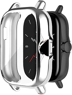 Case Compatible with Amazfit GTS 3 & Amazfit GTS Case All-Around Screen Protector Watch Soft TPU Shockproof Cover Slim Guard Thin Bumper Shell Protector (Silver)