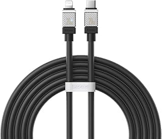 كيبل باسيوس جديد 20 وات من سلسلة كول بلاي USB نوع C - لايتنينج معتمد ابل للشحن السريع لموبايل ايفون 14 برو ماكس - 13 - 12 - 11 - اكس - اس - ار - 8 بلس - اي - 7 - 6 أسود