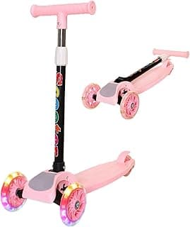 3 Wheel Scooter for Kids | Light Up Scooter | Foldable Light Up Wheels Car Swivel | Lightweight and Portable Scooter for Outdoor Activities Adjustable Height