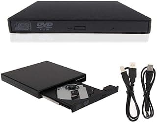 مشغل وقارئ أقراص DVD ROM خارجي USB 2.0 مع خاصية حرق CD-RW للابتوب وماك