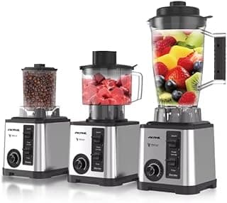 A.81451 2600W Electric Blender 3 In 1 Food Mixer with 3L Plastic Cup, Grinder, Juicer and Smoothie Maker for Kitchen Food Preparation