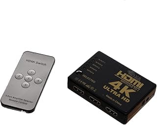 موزع HDMI صغير 5 منافذ 1080P مع ريموت كنترول - أسود