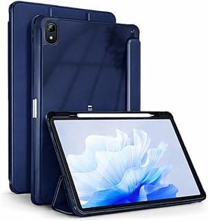 Shockproof Tablet Case Compatible with Huawei MatePad SE 11 inch 2024, Slim Trifold PU Shockproof Case with Pencil Holder Blue
