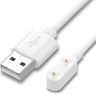 شاحن متوافق مع ساعة هواوي فيت 3، كابل شحن USB، قاعدة شحن بوصلة كابل، محول شحن لساعات هواوي باند 6/7/8/9 الذكية من تي تيرسيلي (لون أبيض)