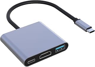 USB hub 3.0 for Type-c Port,3 in 1 Adapter for pc Accessories with USB-C 4K HDMI SD/TF Ethernet,Dock Station for Tablet PC Phone,Compatible with HP Dell Switch Galaxy Surface Thinkpad iPad iPhone Mac…