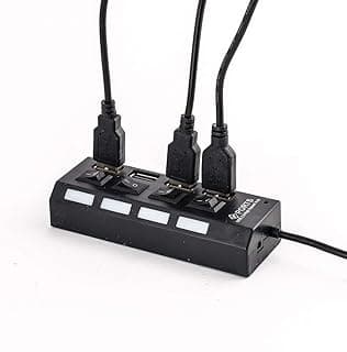 USB 4 Hub with Separate Power Switches to Charge 4 Devices Simultaneously - Superior Charging Experience - LED Lighting - White - Generic