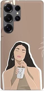 Girl With Coffee Silicone Printed mobile case compatible with Samsung Galaxy S25 Ultra (5G)