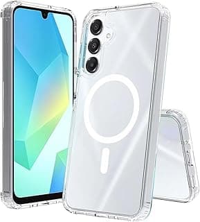 جراب مغناطيسي هجين شفاف لهاتف سامسونج Galaxy A17 متوافق مع MagSafe، تقنية هجينة من PC مع TPU لهاتف Galaxy A17