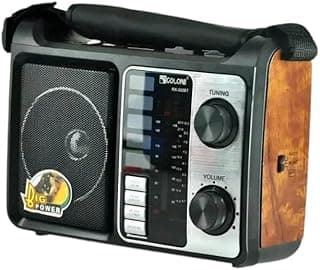 راديو محمول RX-333BT، للاستخدام الخارجي، 4 موجات FM AM SW1-2، للاستخدام المنزلي، X Bass، ريترو (خشبي)