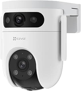 كاميرا مراقبة واي فاي من هيكفيجن H9C بعدسة مزدوجة 4K (5MP+5MP)، دوران وتحريك، صوت ثنائي الاتجاه، كشف ذكي، دفاع نشط، مقاومة للعوامل الجوية، تدعم حتى 512GB
