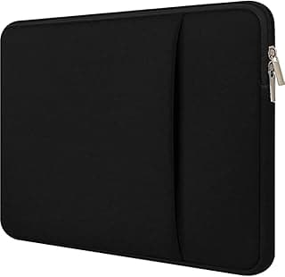 Laptop Sleeve 15.6 inch, Durable Shockproof Protective Neoprene Case Cover Carrying Bag Case with Front Pockets Compatible for HP/Crome Book/Asus & other Laptop, Notebook, Black