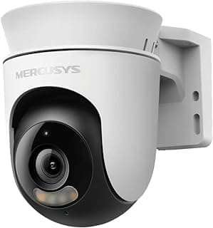 كاميرا أمن ذكية MC500 من ميركوسيس قابلة للتحريك والإمالة بالواي فاي بدقة 2MP و1080p عالية الدقة HD بعرض مباشر وتوفر تغطية بصرية 360 درجة ورؤية ليلية وتدعم اليكسا ومساعد جوجل بصوت ثنائي الاتجاه