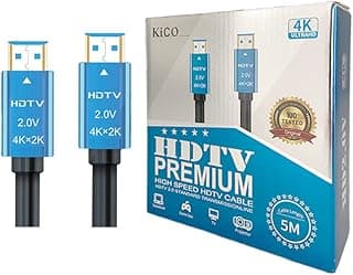 HDMI 2.0V 4K HDMI Cable 5 Meter OD 8mm Support 4K*2K 5M 4k 60 Hz 18 GBPS Ultra HD 2160P Color Box Packing