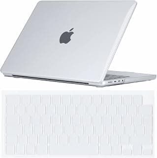 جراب Se7enline متوافق مع MacBook Pro 14 بوصة 2025-2021، غطاء صلب كريستالي مع غطاء كيبورد، شفاف