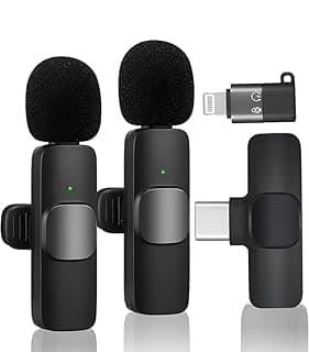 K9 Wireless Microphone Pure Sound Quality High Sensitivity Dual Use Support Easy to Connect and Use - Black Compatible with All Phones