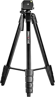 KINGJOY VT-688 Professional Aluminum Tripod Stand – Light, 5 Sections, 3D Head & Load 3kg