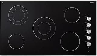 Elba Elio Electric Cooker - 90 cm - Ceramic - 5 Heating Zones (Two Doubles) - Side Control Knobs - ITALIAN - EVC915SK
