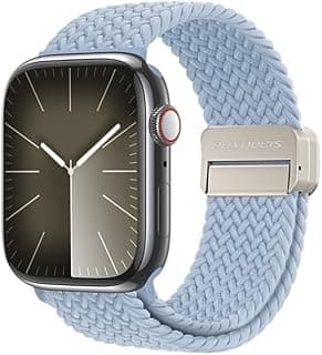 Fekra Sport Solo Loop Compatible with Apple Watch Band 46mm 45mm 44mm 49mm for Women Men,Magnetic Strap Stretchy Braided Wristband for iWatch Series 11 10 9 8 7 6 5 Ultra 2 1 SE