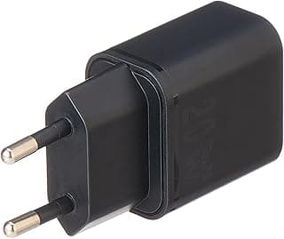 شاحن حائط سريع USB-C صغير الحجم RP-PC1098 PD بايونير بقوة 20 واط متوافق مع موبايلات آيفون 15 14 13 12 برو ماكس اي باد وسامسونج جالاكسي S24 S23 وايربودز، من راف باور، أسود