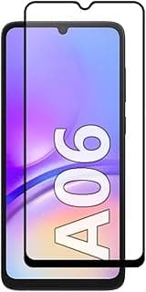 واقي شاشة زجاجي HD متوافق مع سامسونج Galaxy A06 مضاد للصدمات مع حواف سوداء لحماية شاشة الموبايل