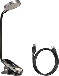 LED Reading Lamp Desk and Bed Light Clip-on Mini Rechargeable 360 Degree Rotation Adjustable Brightness Levels for Bookworms, Kids Study Room and Travel