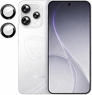 ARROWS Camera Lens Protector for Oppo Reno 15F / Oppo Reno 14F, Tempered Glass Individual Metal Ring Lens Cover, 9H Hardness Anti Scratch HD Clear Camera Protection - Black