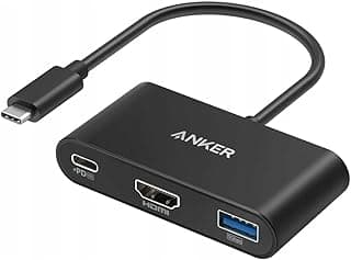 موزع USB C، موزع PowerExpand 3-in-1، مع منفذ 4K HDMI، طاقة 100 وات، منفذ بيانات USB 3.0، لاجهزة ايباد برو، ماك بوك برو، ماك بوك اير، XPS، نوت 20، سبيكتر، والمزيد، اسود - ضمان 18 شهر